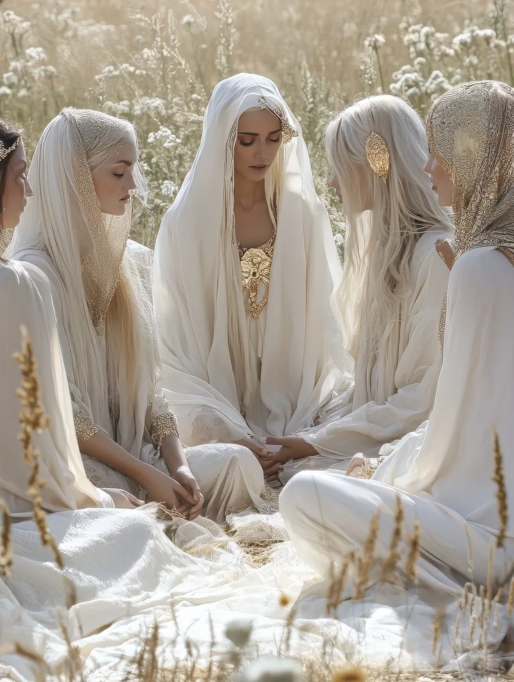 A circle of women sitting together in soft daylight