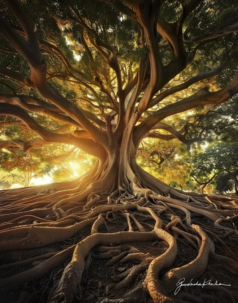 Banyan Tree &mdash; a mirrored Visual Meditation from the Sentimental series